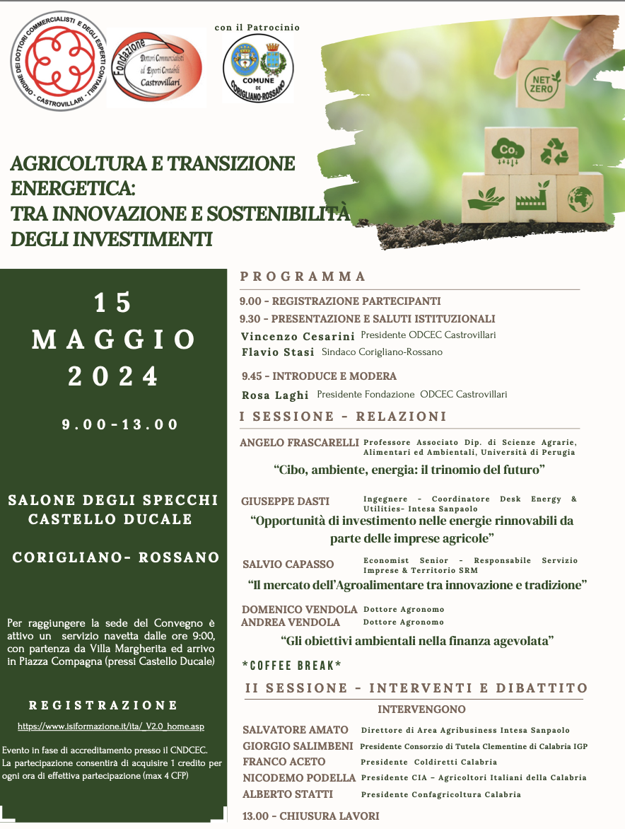 Agricoltura e transizione energetica: tra innovazione e sostenibilità degli investimenti